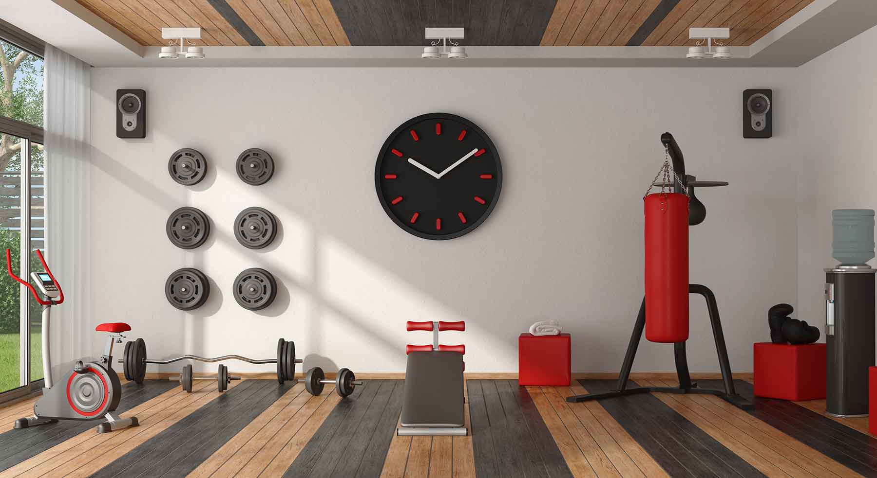 Home gym with equipment